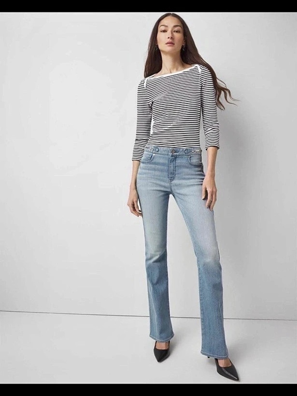 EUC WHBM High-Rise Horsebit Skinny Flare Jeans—Sz 6